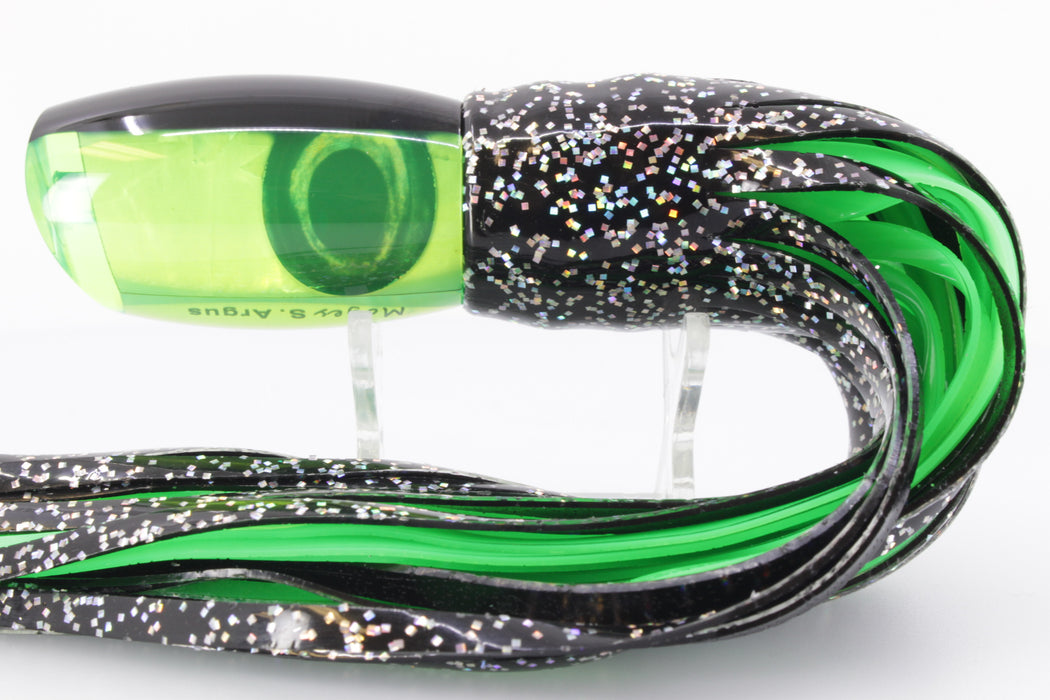 Moyes Lures Green MOP Black Back Small Argus 12" 6.5oz Skirted Black-Green