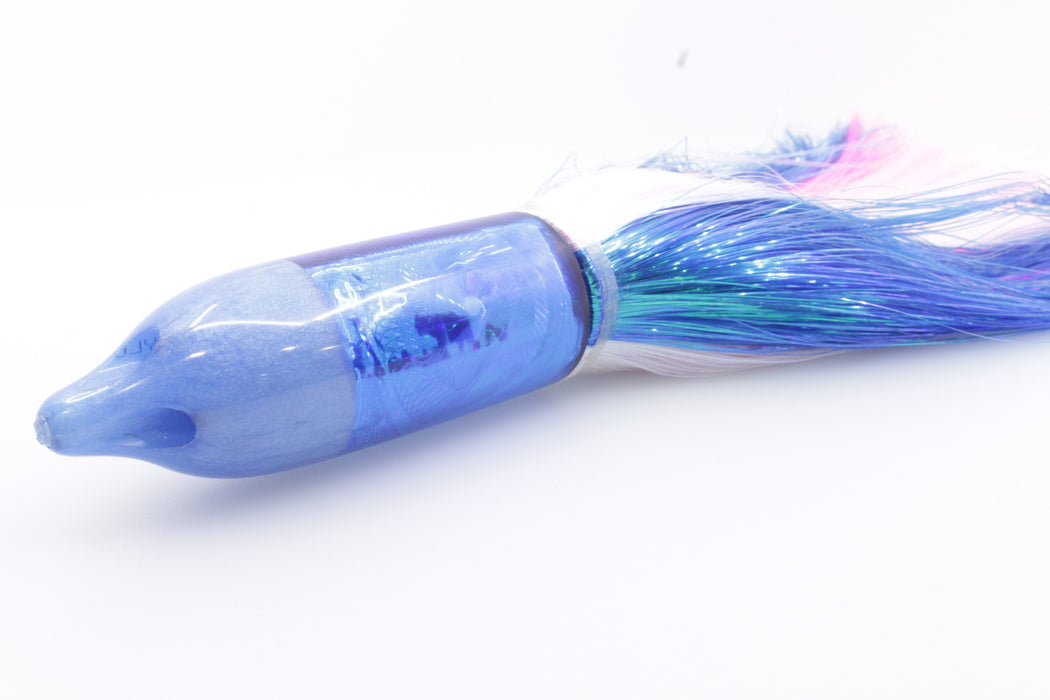 Jackpot Lures Blue Pearl Rainbow 4-Hole Big Blue 12" 14oz Strobez White-Blue Stripes