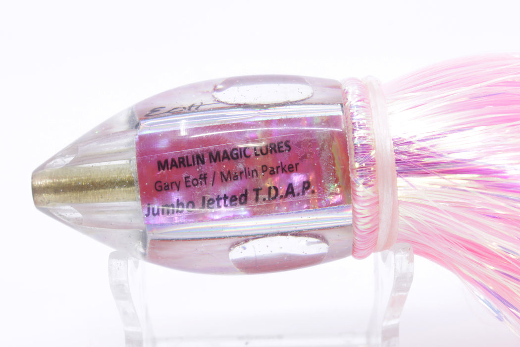 Marlin Magic Lures Pink Awabi Jumbo Jetted Teardrop AP Bullet 9" 5.2oz Flash Pink/White