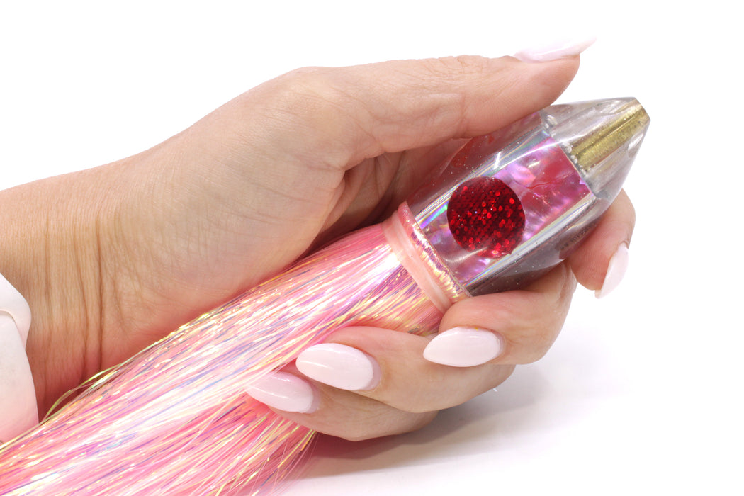 Marlin Magic Lures Pink Awabi Jumbo Jetted Teardrop AP Bullet 9" 5.2oz Flash Pink/White