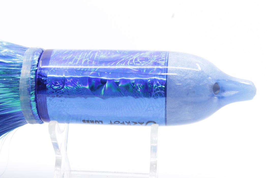 Jackpot Lures Blue Pearl Nose Rainbow 4-Hole Big Blue 12" 14oz Strobez Blue-White