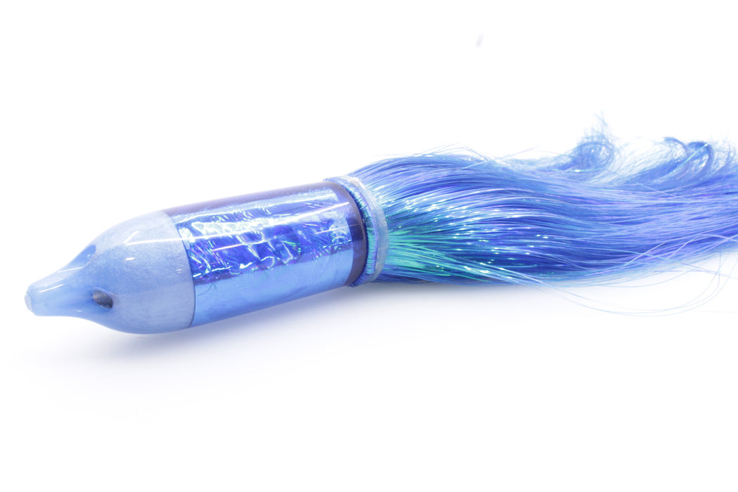 Jackpot Lures Blue Pearl Nose Rainbow 4-Hole Big Blue 12" 14oz Strobez Blue-White