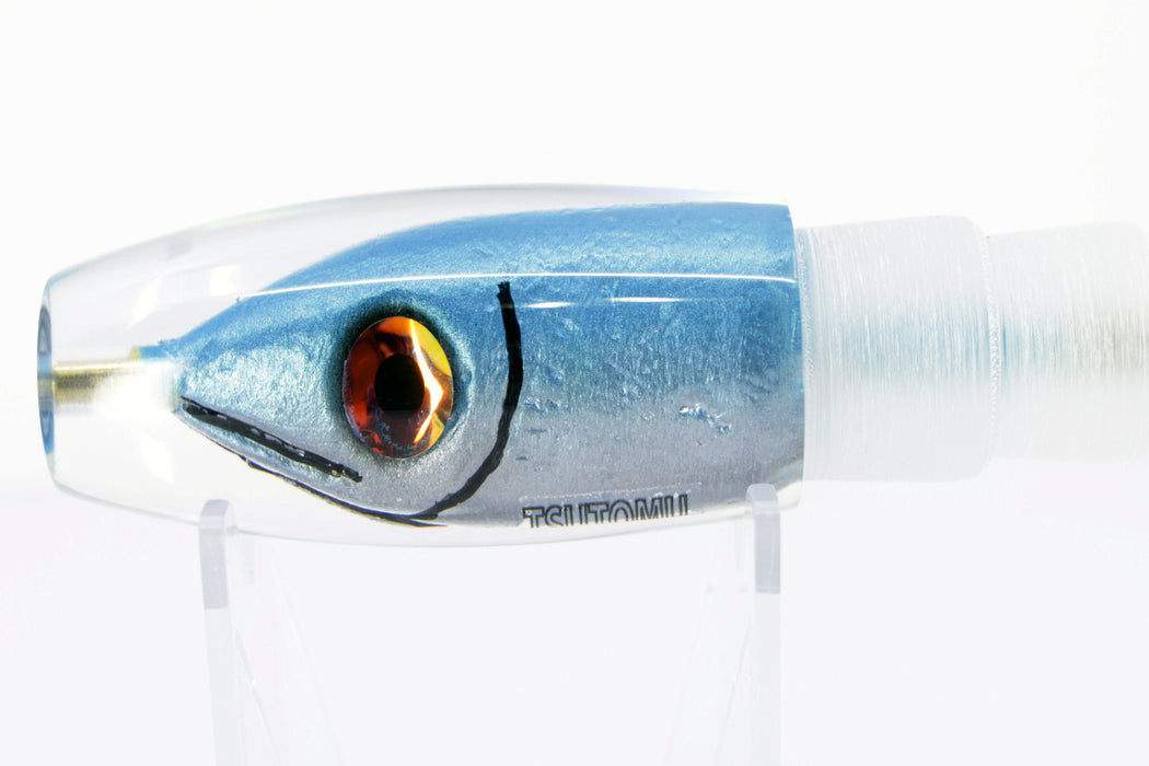 Tsutomu Lures Ice Blue-Silver Fish Head Rainbow Eyes Moke Invert 9" 5oz