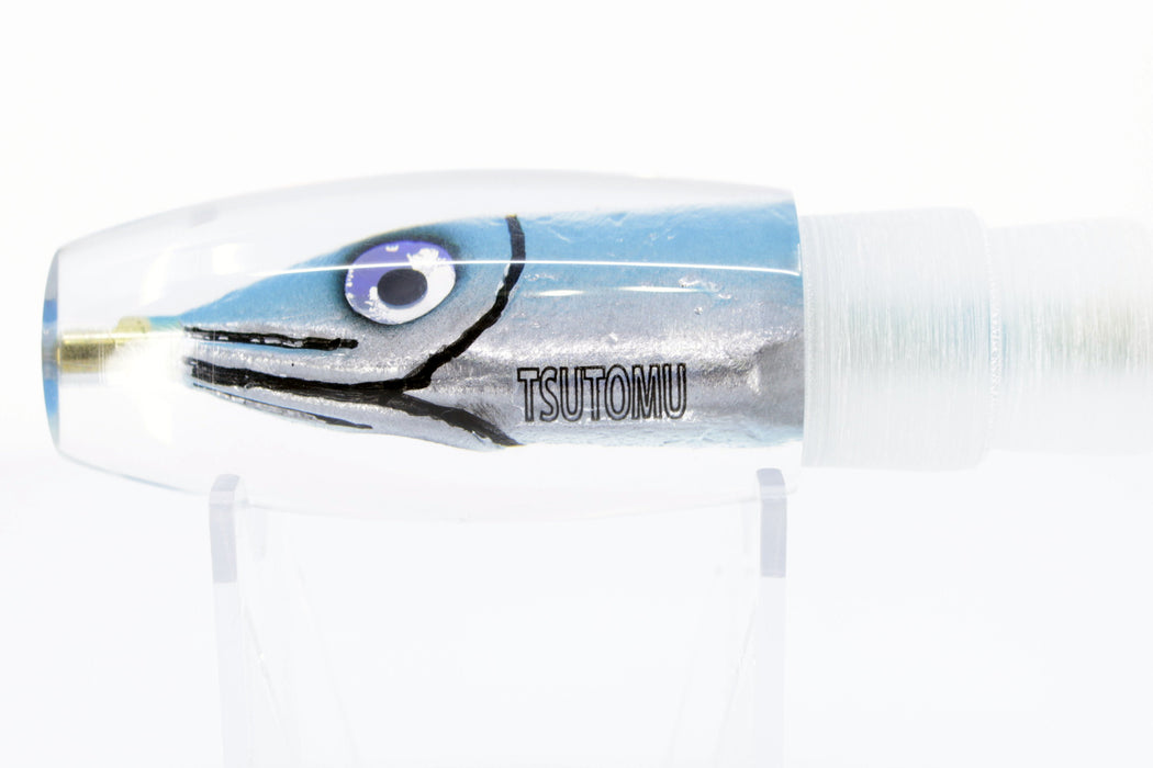 Tsutomu Lures Ice Blue-Silver Fish Head Rainbow Eyes Moke Invert 9" 5oz