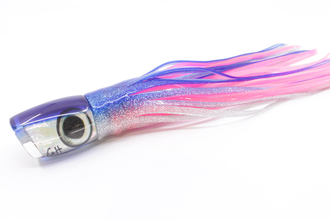 Marlin Magic White Awabi Blue Back Taxi Eyes Small Ruckus 9" 5oz Skirted Blue-Silver/Pink