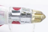 Tanigawa Lures Silver Glitter Cracked Glass Red Eyes 2-Hole Bullet 9"+ 8.5oz Flashabou