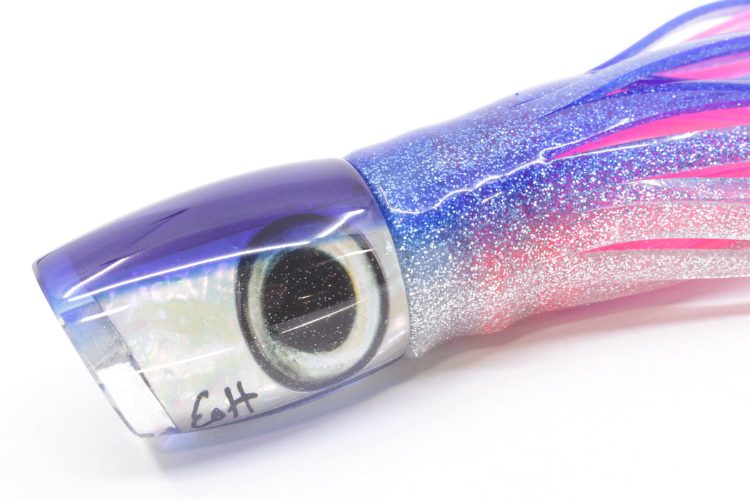 Marlin Magic White Awabi Blue Back Taxi Eyes Small Ruckus 9" 5oz Skirted Blue-Silver/Pink