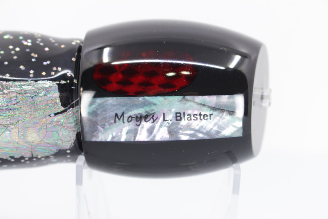 Moyes Lures Black Death Red Eyes Large Blaster 14" 10.7oz Skirted Black Aurora