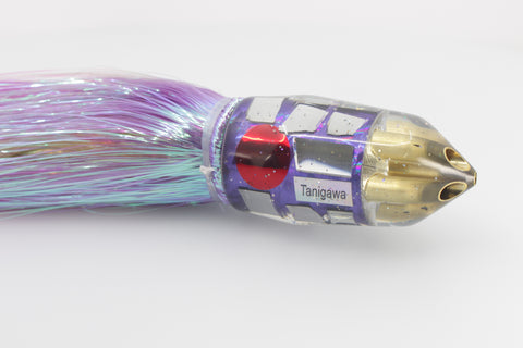 Tanigawa Lures Purple Rainbow Cracked Glass 4-Hole Bullet 9"+ 9oz Flashabou #1
