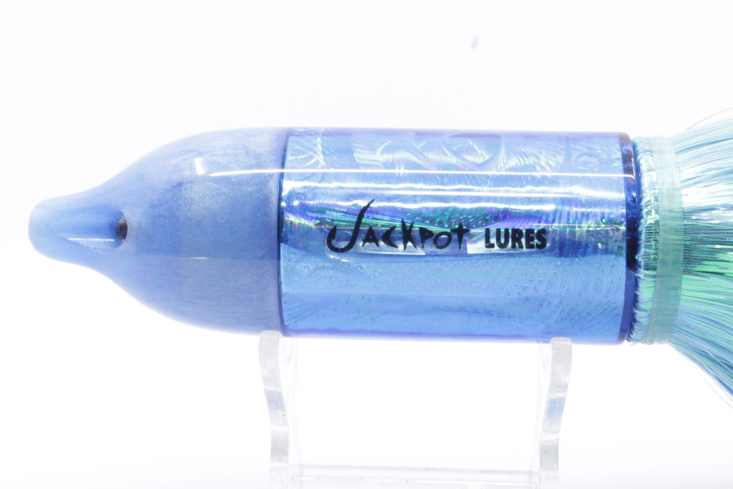 Jackpot Lures Blue Pearl Rainbow 4-Hole Big Blue 12" 14oz Strobez Blue-Ice Blue