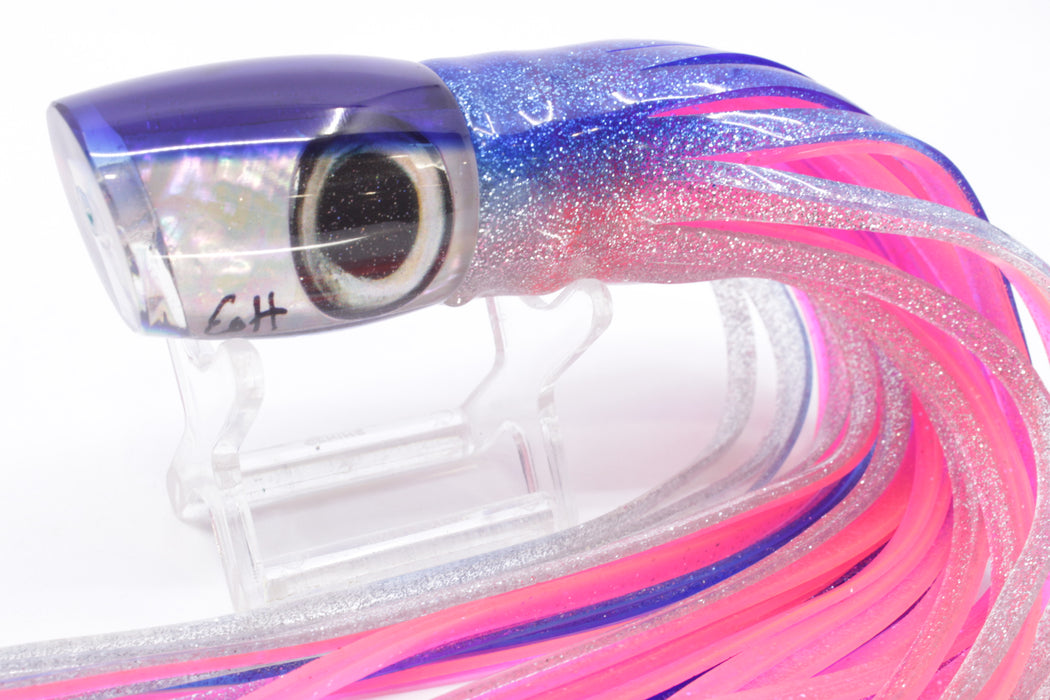 Marlin Magic White Awabi Blue Back Taxi Eyes Small Ruckus 9" 5oz Skirted Blue-Silver/Pink