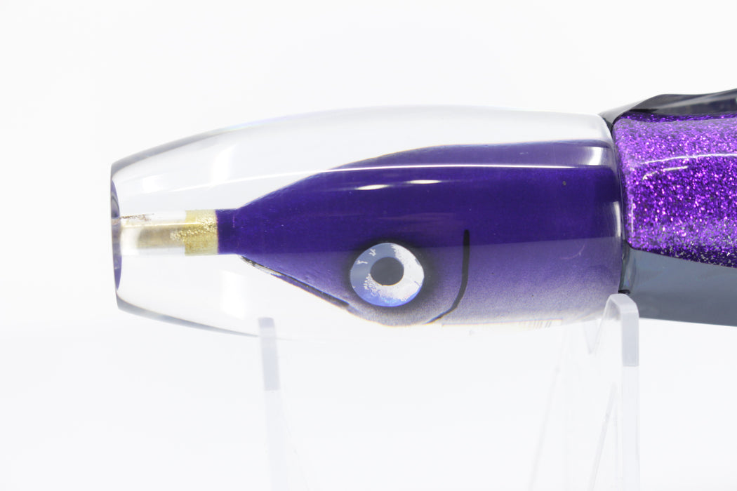 Tsutomu Lures Purple-Silver Fish Head Moke Invert 9" 7oz Skirted with Wings