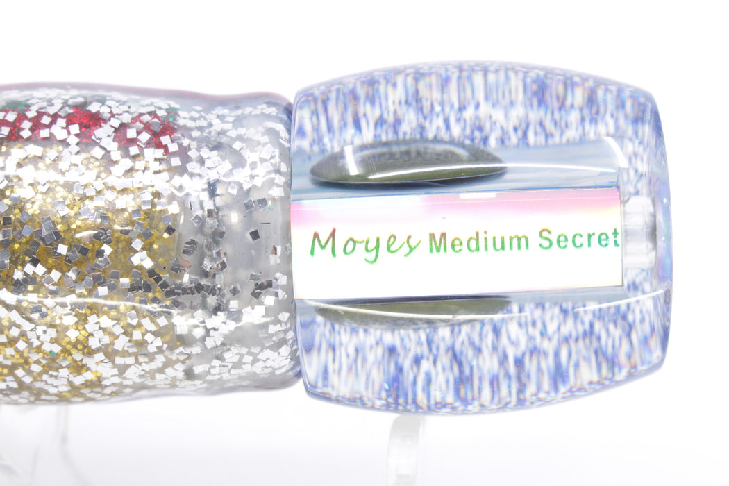 Moyes Lures Rainbow MOP Blue Glitter Back Medium Secret 10" 5oz Skirted Evil
