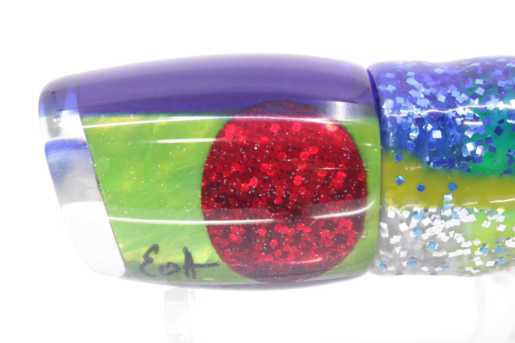Marlin Magic Green MOP Blue Back Red Eyes Small Ruckus 9" 5oz Skirted Blue-Silver/Green