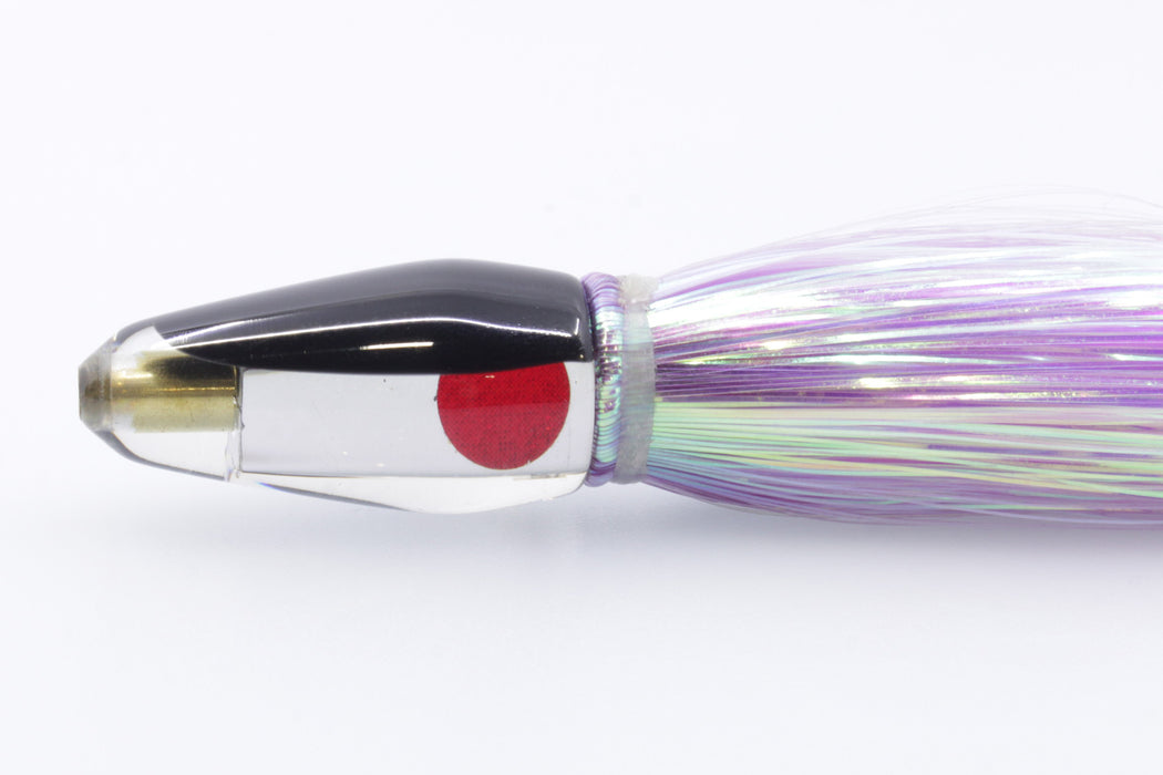 Koya Lures Mirrored Black Back Red Eyes Koya Bullet 4.5" 1.5oz Flashabou Purple/White GZE