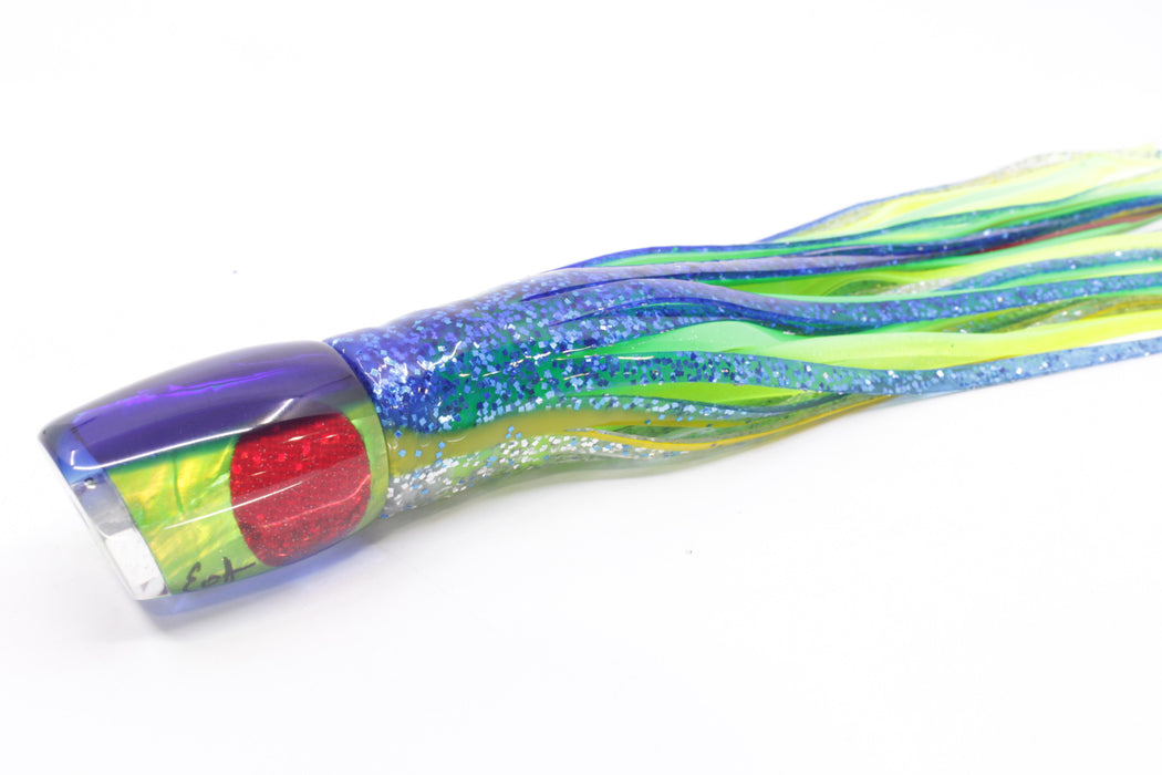 Marlin Magic Green MOP Blue Back Red Eyes Small Ruckus 9" 5oz Skirted Blue-Silver/Green