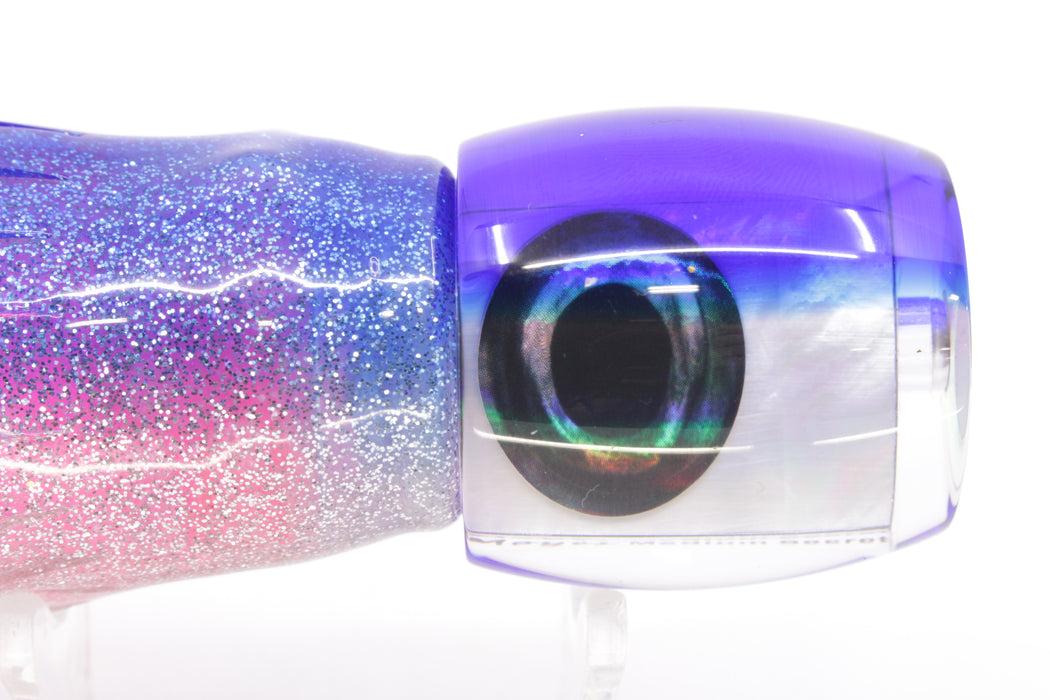 Moyes Lures White MOP Blue Back Medium Secret 10" 5oz Skirted Blue-Silver/Pink