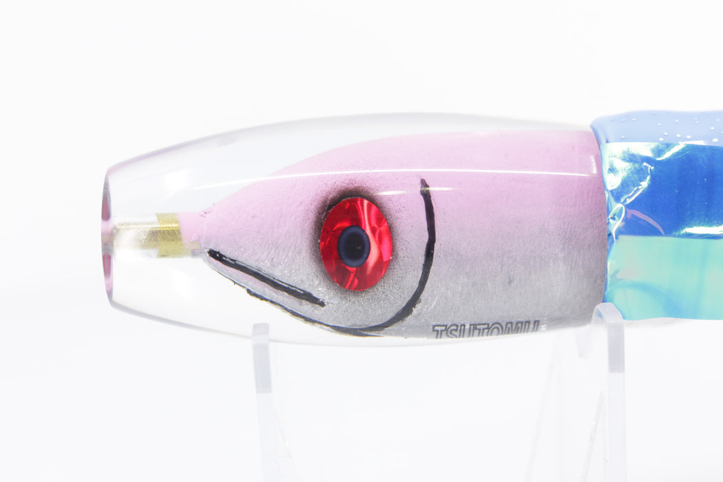 Tsutomu Lures Pink Salmon Fish Head Moke Invert 9" 7oz Skirted with Wings