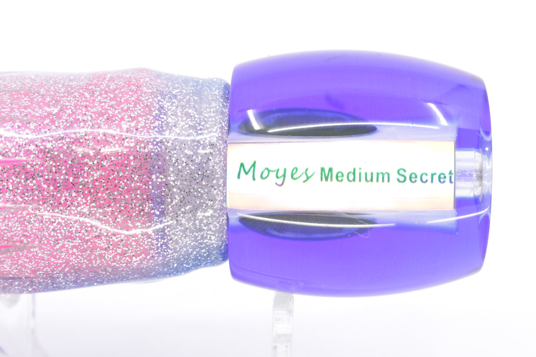 Moyes Lures White MOP Blue Back Medium Secret 10" 5oz Skirted Blue-Silver/Pink