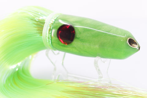 Tanigawa Lures Lime Green Pearl 2-Hole Bullet 9"+ 8.5oz Flashabou Green-Chartreuse