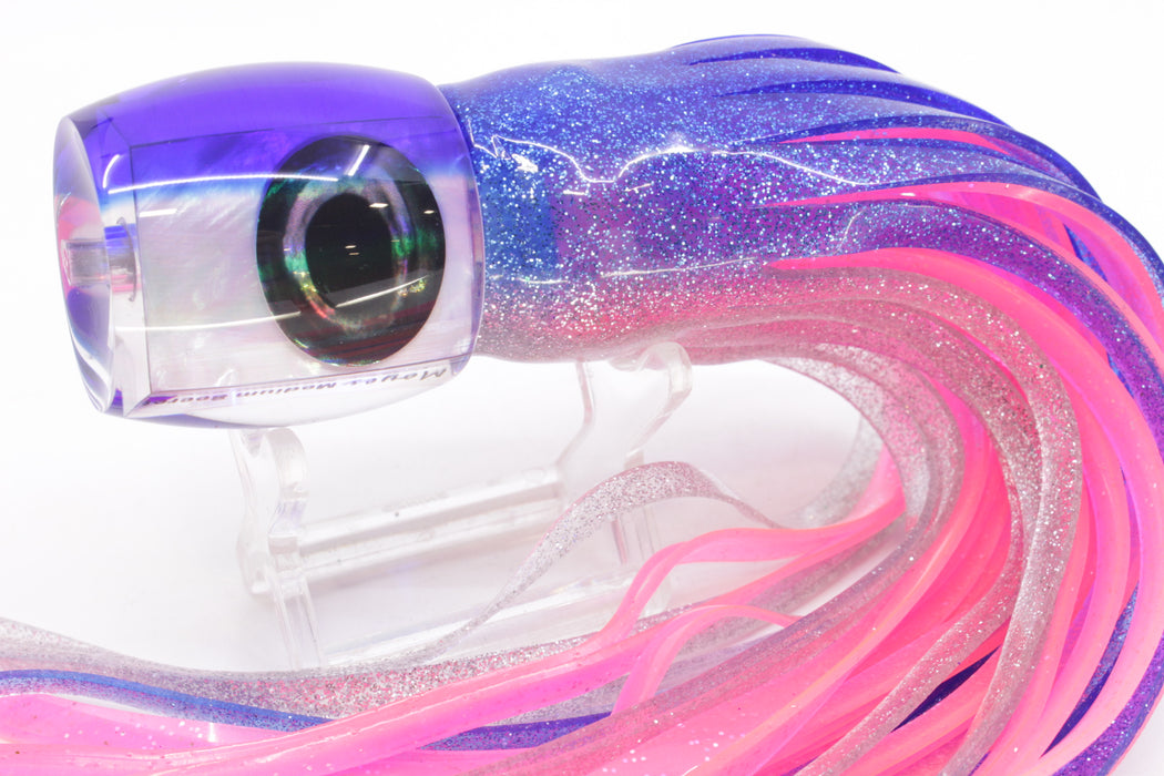 Moyes Lures White MOP Blue Back Medium Secret 10" 5oz Skirted Blue-Silver/Pink