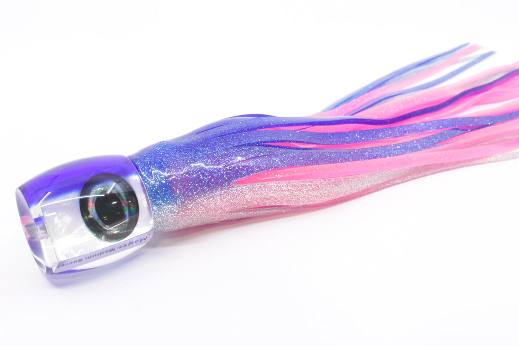 Moyes Lures White MOP Blue Back Medium Secret 10" 5oz Skirted Blue-Silver/Pink