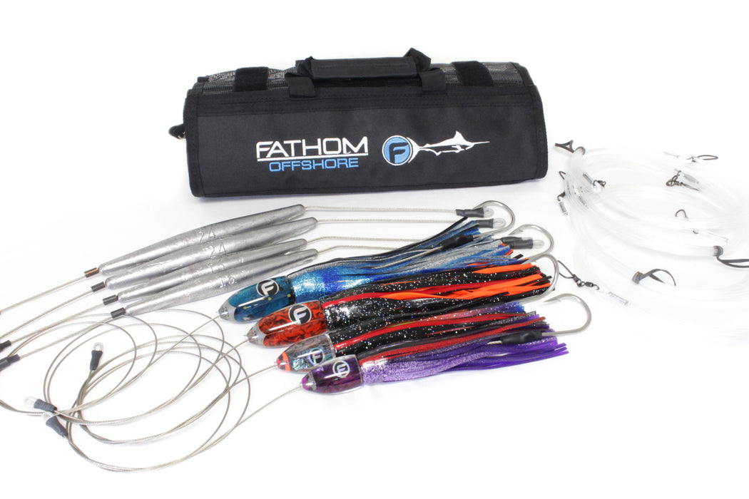 Fathom Offshore Wahoo Pre-Rigged Trolling Lures 4PK New Pre-Owned