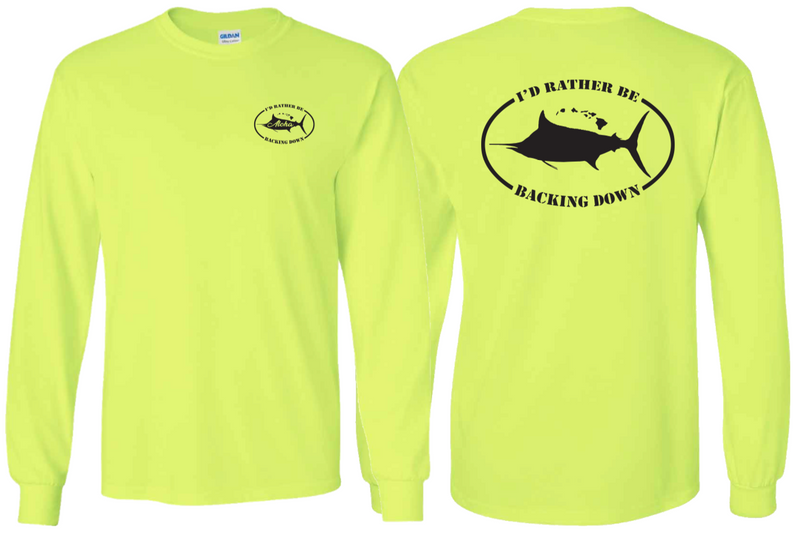 Aloha Lures “I'd Rather Be Backing Down” LS Shirt Yellow **Large Fit**