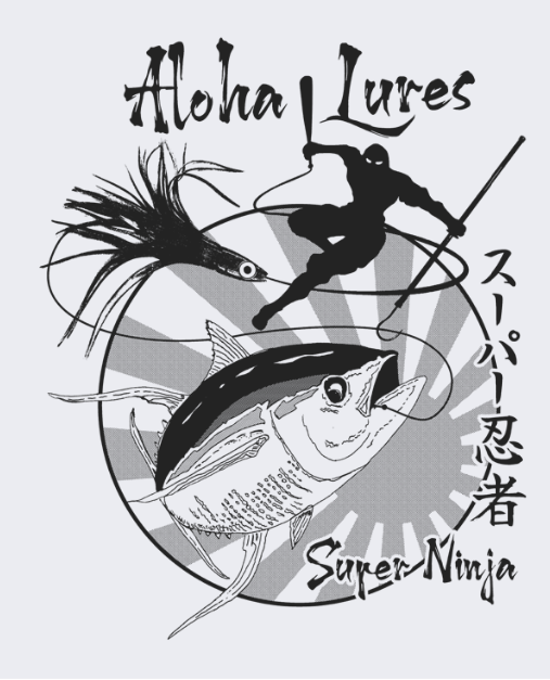 Aloha Lures “Super Ninja” LS Shirt White **Large Fit**