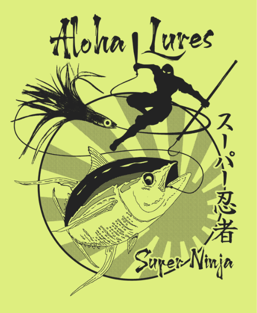 Aloha Lures “Super Ninja” LS Shirt Yellow **Large Fit** EZ-K