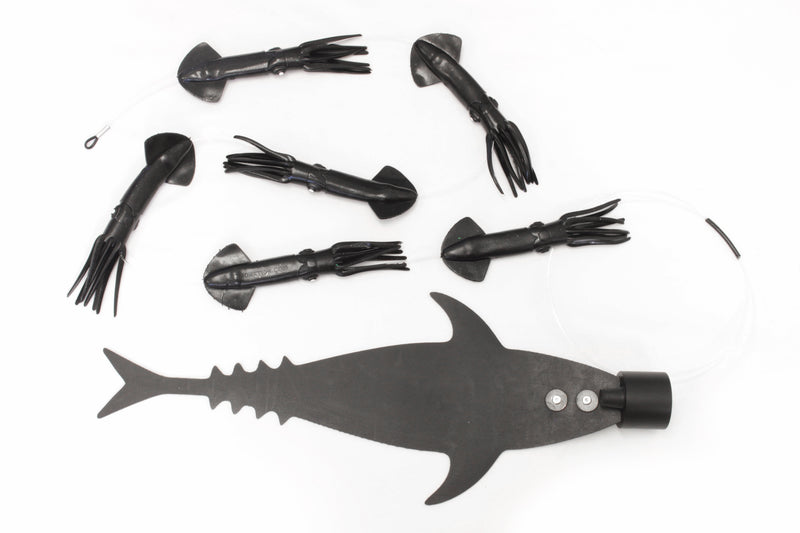 Grander Marlin Tackle Medium Blunt Cut D-Flap Teaser Squid Chain Combo Pack