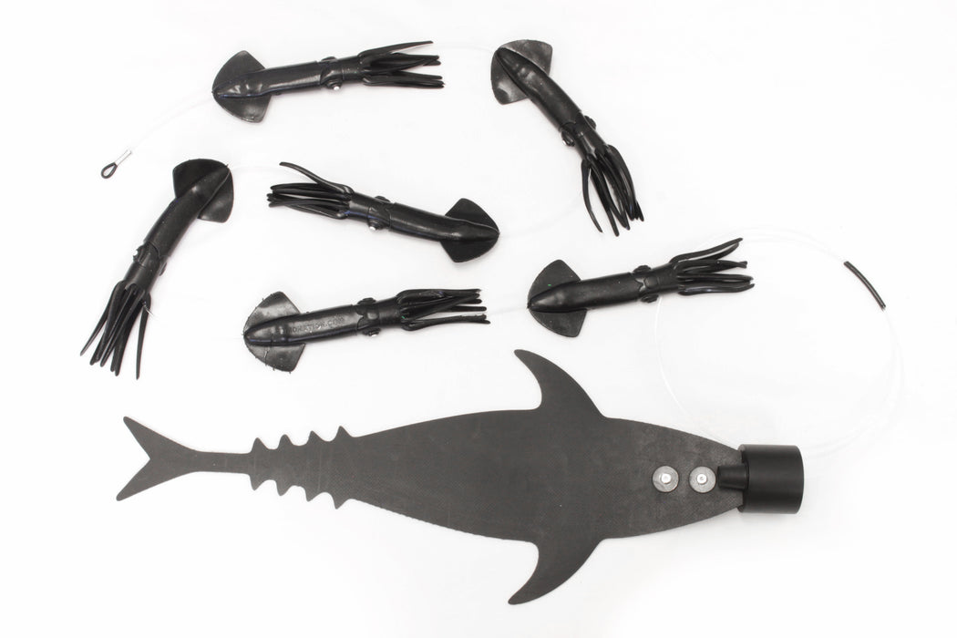 Grander Marlin Tackle Medium Blunt Cut D-Flap Teaser Squid Chain Combo Pack