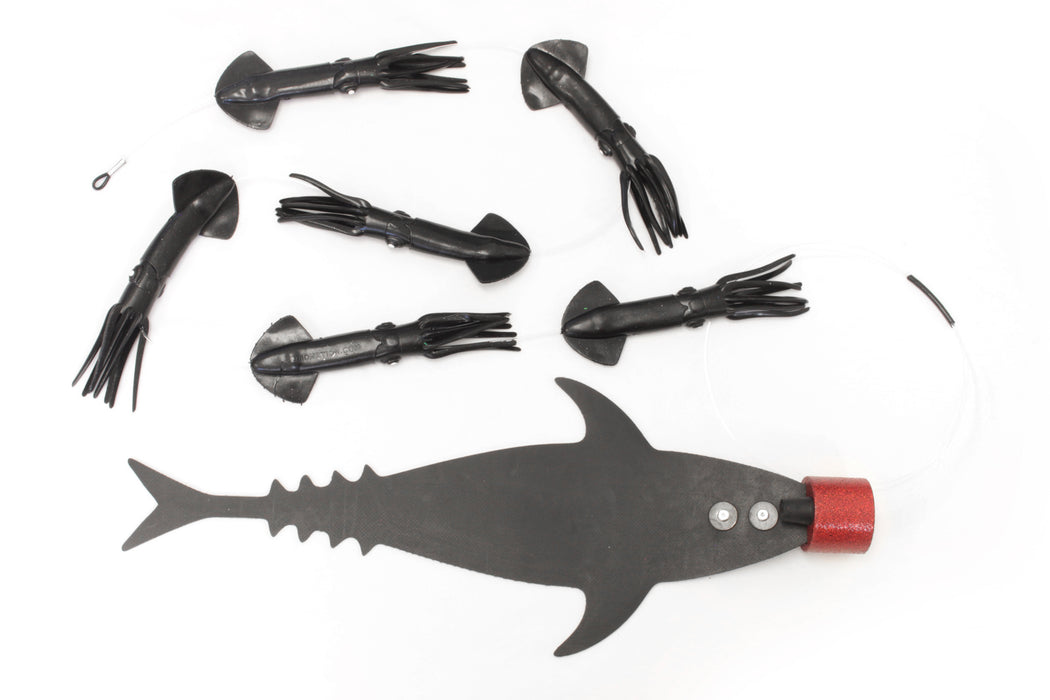 Grander Marlin Tackle Medium Blunt Cut D-Flap Teaser Squid Chain Combo Pack