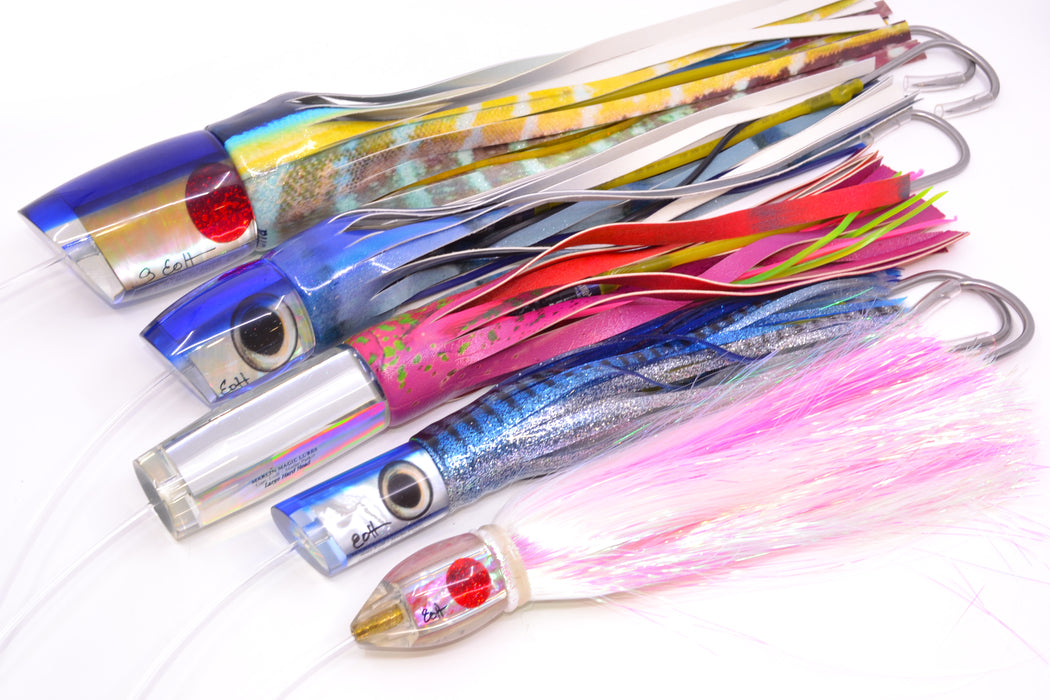 cupped face 7 fishing lures Marlin Magic Pre-Rigged Blue Marlin Spread #1 Option #1 w/ Benchmark TTS Tantrum Rigs