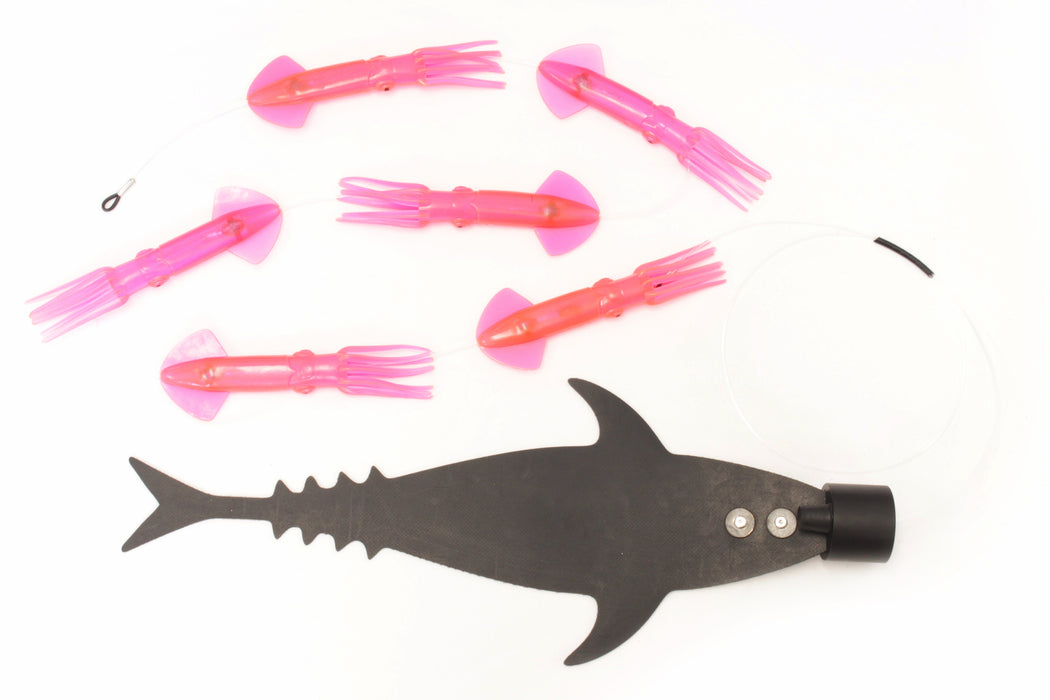 Grander Marlin Tackle Medium Blunt Cut D-Flap Teaser Squid Chain Combo Pack
