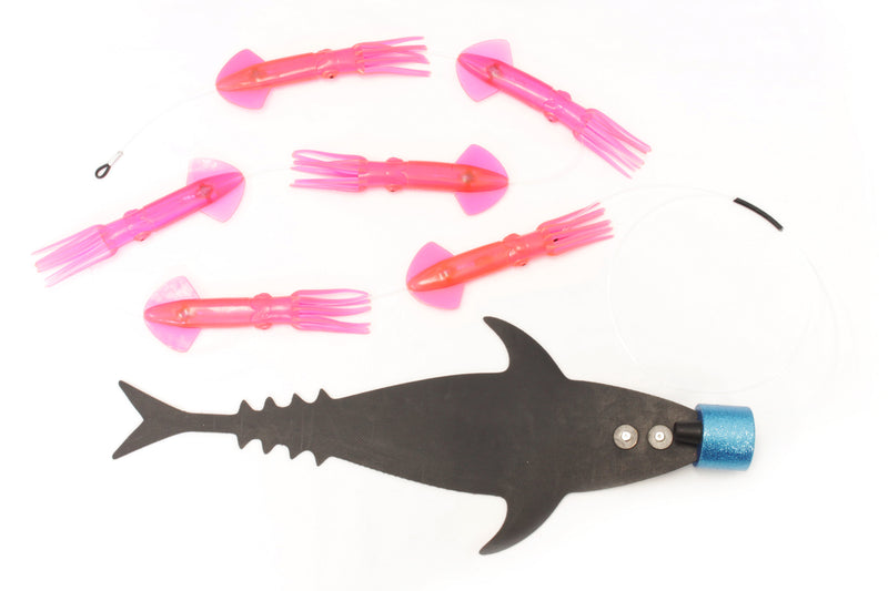 Grander Marlin Tackle Medium Blunt Cut D-Flap Teaser Squid Chain Combo Pack