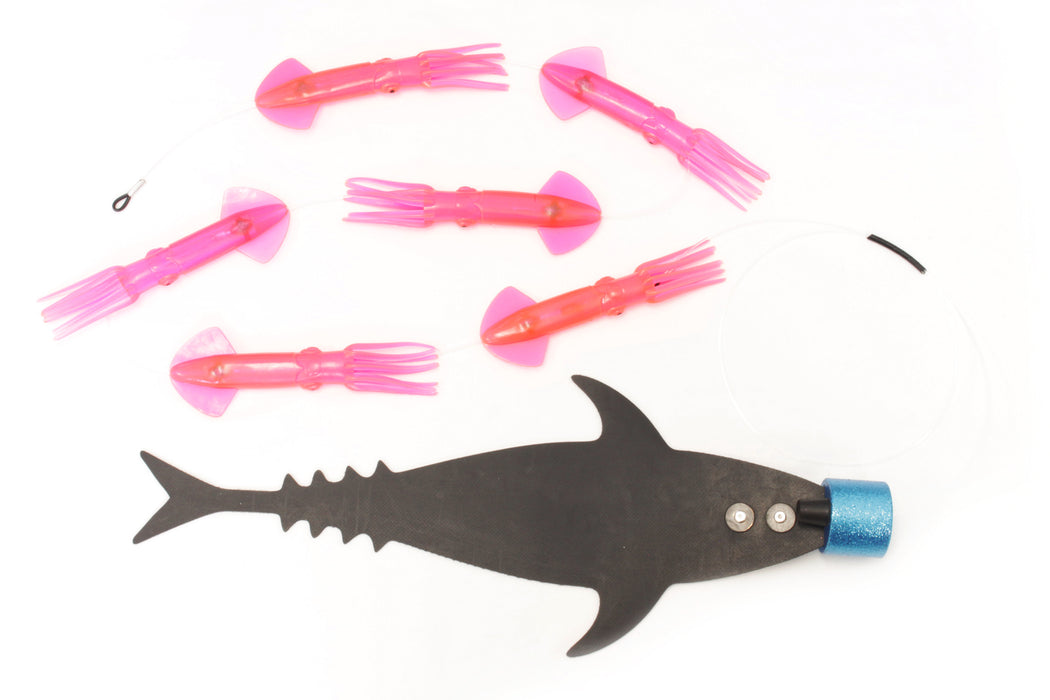 Grander Marlin Tackle Medium Blunt Cut D-Flap Teaser Squid Chain Combo Pack