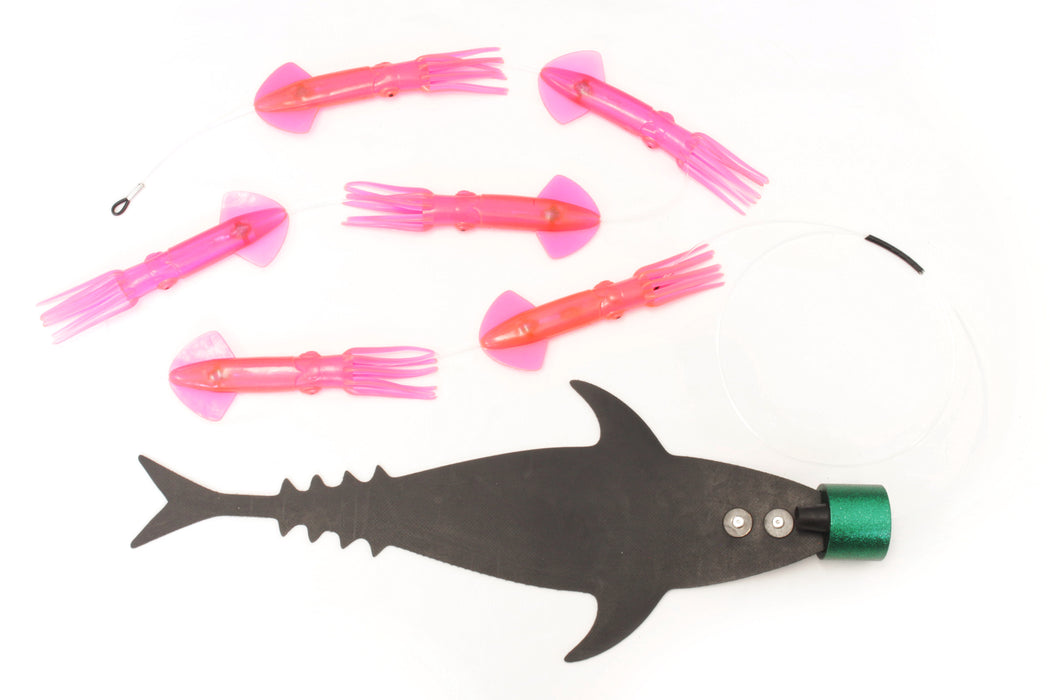 Grander Marlin Tackle Medium Blunt Cut D-Flap Teaser Squid Chain Combo Pack