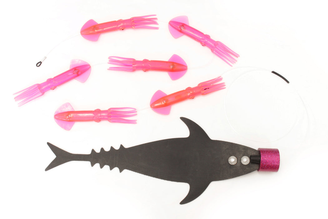 Grander Marlin Tackle Medium Blunt Cut D-Flap Teaser Squid Chain Combo Pack