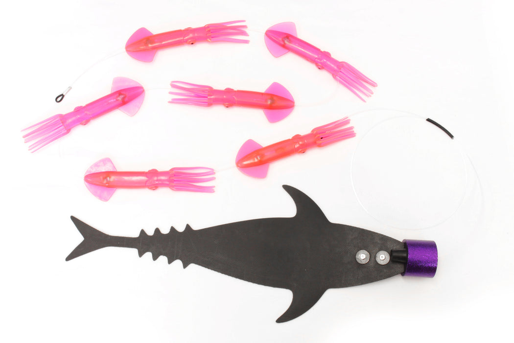 Grander Marlin Tackle Medium Blunt Cut D-Flap Teaser Squid Chain Combo Pack