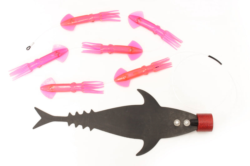 Grander Marlin Tackle Medium Blunt Cut D-Flap Teaser Squid Chain Combo Pack