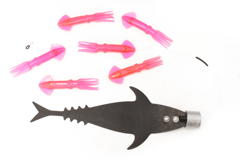 Grander Marlin Tackle Medium Blunt Cut D-Flap Teaser Squid Chain Combo Pack