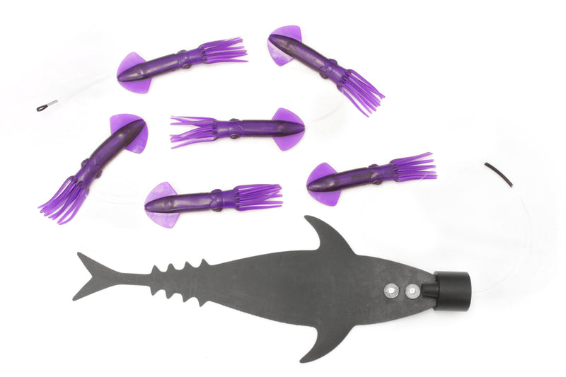 Grander Marlin Tackle Medium Blunt Cut D-Flap Teaser Squid Chain Combo Pack