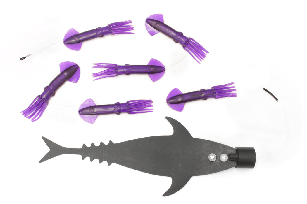Grander Marlin Tackle Medium Blunt Cut D-Flap Teaser Squid Chain Combo Pack