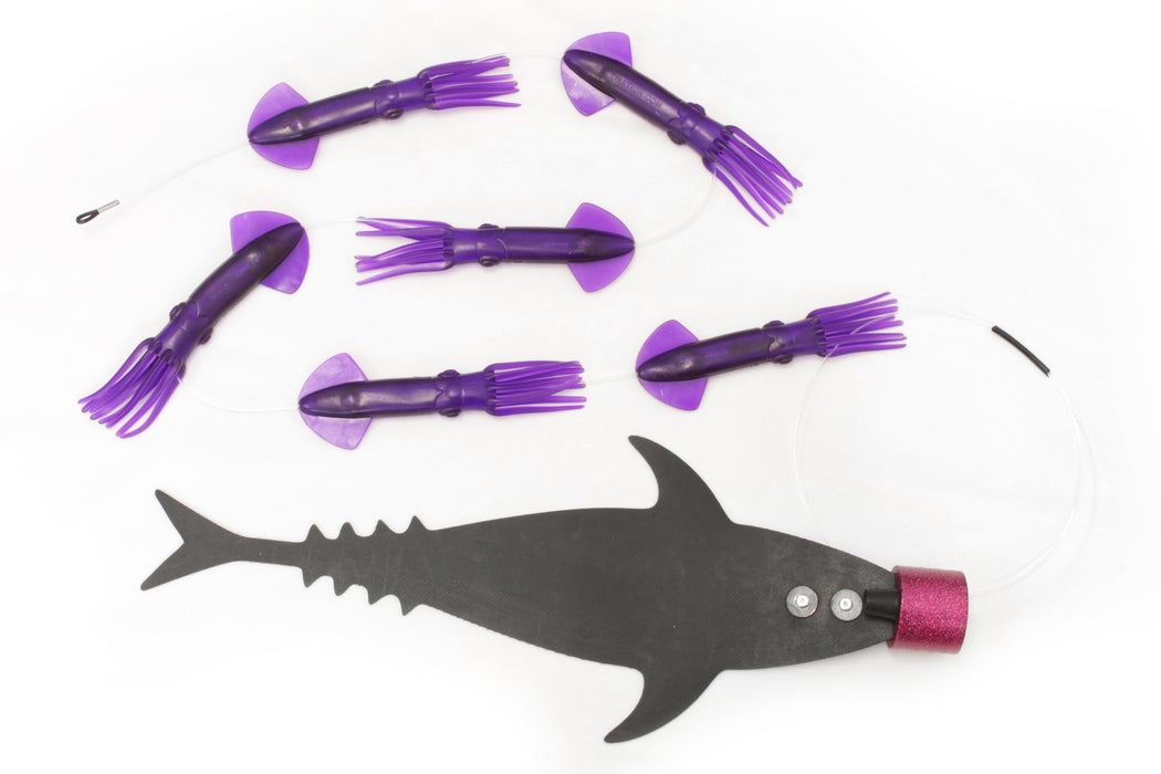 Grander Marlin Tackle Medium Blunt Cut D-Flap Teaser Squid Chain Combo Pack