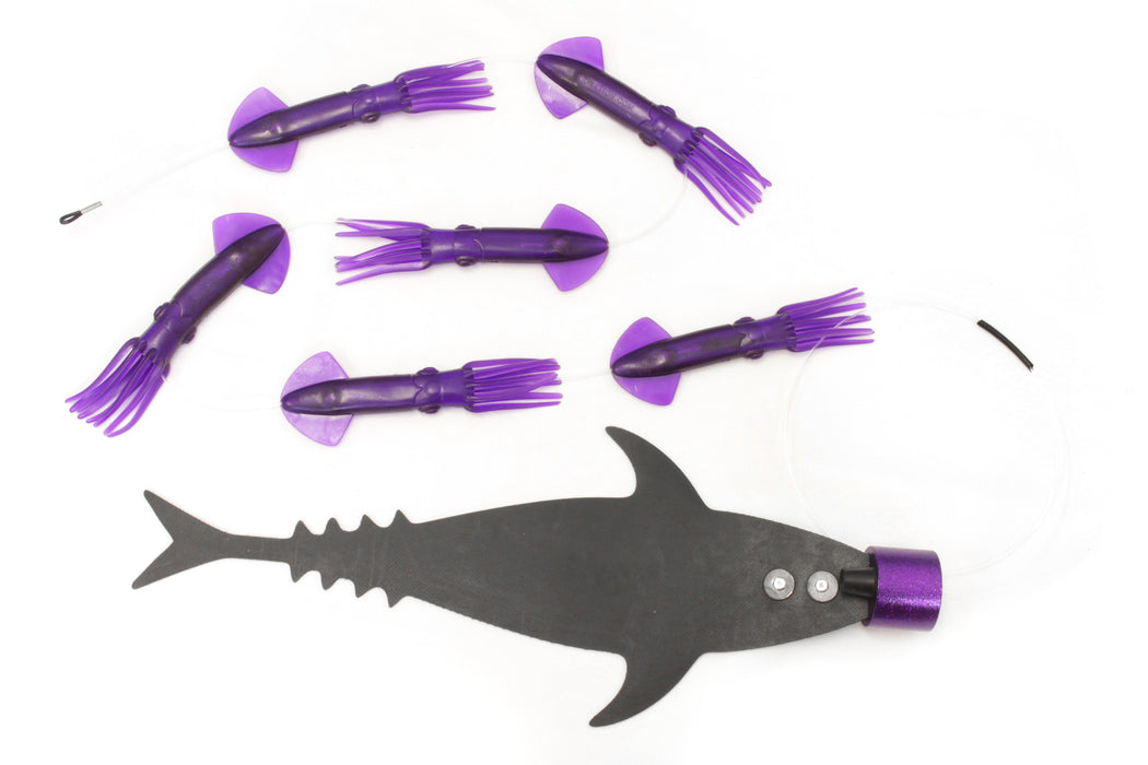 Grander Marlin Tackle Medium Blunt Cut D-Flap Teaser Squid Chain Combo Pack