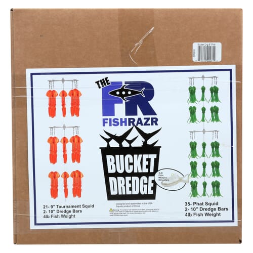 Fish Razr Bucket Dredge with 21x 9" Squid