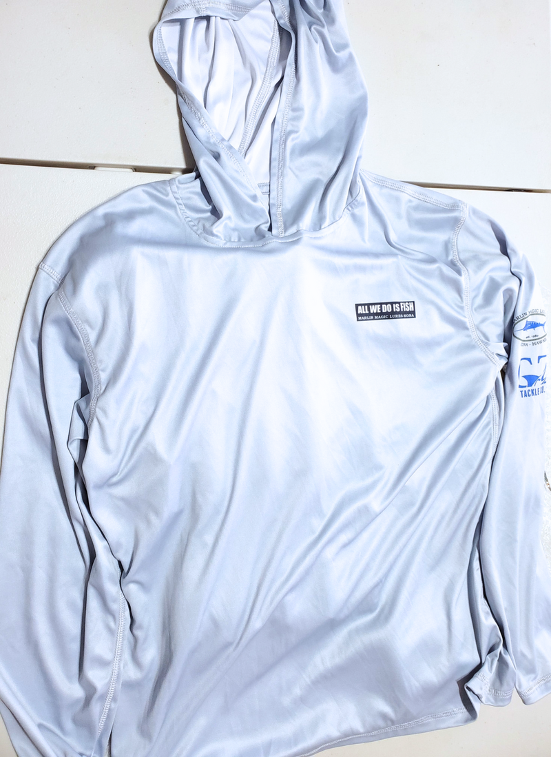 Marlin Magic "All We Do Is Fish" Performance Long-Sleeve Hoodie **Runs Size Small**