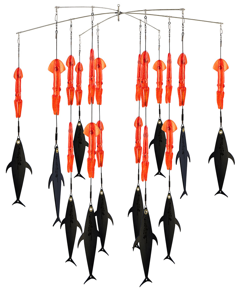 Fish Razr FlapZ x12 & 9" Squid x18 Dredge 38" Bar