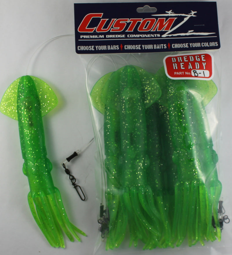 Fish Razr Dredge Ready Rigged 9" Squid